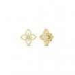 18K YELLOW AND WHITE PRINCIPESSA FLOWER EARRINGS 0.09. 