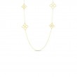 18K YELLOW AND WHITE GOLD DIAMOND PRINCESS FLOWER NECKLACE 0.16 CTS.