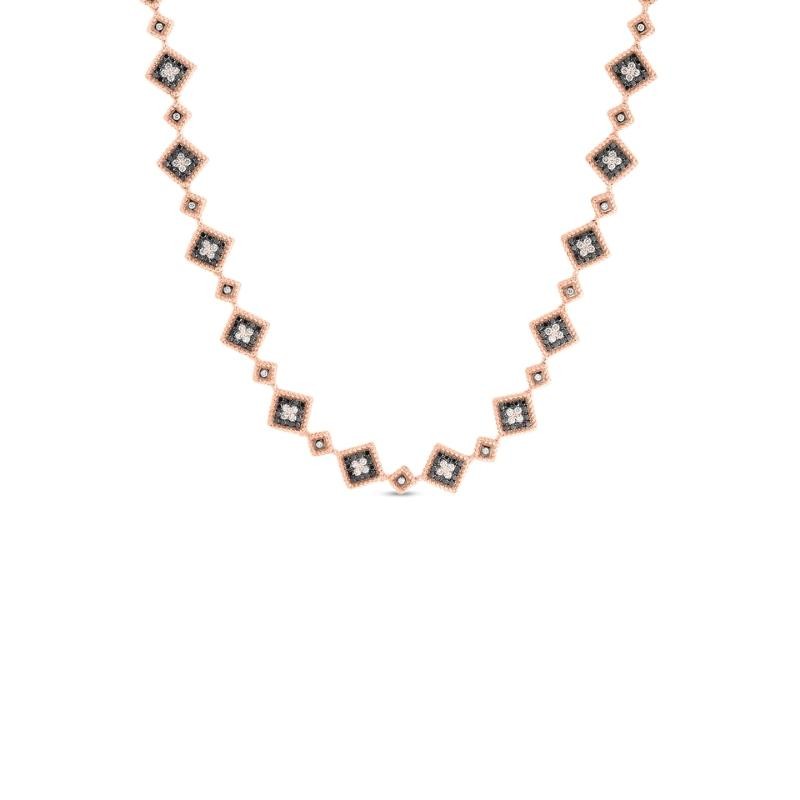 https://www.williambarthman.com/upload/product/Roberto Coin 18K Rose Gold Plazzo Ducale Alternating Size Black & White Diamond Squares Necklace
