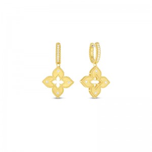 18K YELLOW GOLD DIAOND PETITE VENETIAN PRINCESS DROP EARRING .23CTW. 