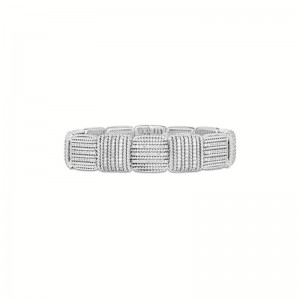 18K WHITE GOLD OPERA DIAMOND BRACELET  DIAM-3.19CT. 