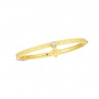 Roberto Coin 18K Symphony Princess Flower Bangle W. Diamond Flower Charm