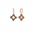 18K ROSE GOLD BLACK AND WHITE DIAMONDS PETITE VENETIAN PRINCESS DROP EARRINGS. 0.83