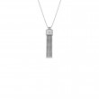 18K WHITE GOLD DIAMOND PRINCESS TASSEL NECKLACE 0.18.