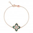 Roberto Coin 18K Rose Gold Stretch Bracelets Princess Flower Medium Diamond Flower Bracelet