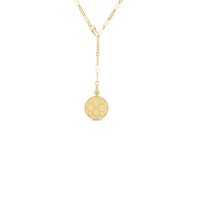 Roberto Coin 18k Yellow Gold Diamond necklace Venetian Princess .25ctw. 