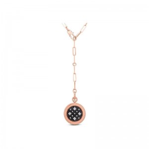 Roberto Coin 18K Rose Gold Venetian Princess Black & White Diamond Medallion