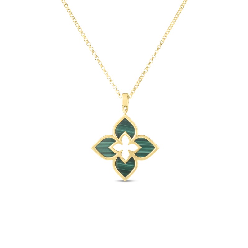 https://www.williambarthman.com/upload/product/Roberto Coin Yellow Gold Princess Small Malachite 4.35 Pendant. 