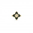 ROBERTO COIN 18K YELLOW GOLD VENETIAN PRINCESS SMALL MALACHITE DIAMOND RING 0.12. MALA-7.40