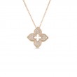 ROBERTO COIN 18K ROSE GOLD DIAMOND VENETIAN PRINCESS NECKLACE 0.30. 