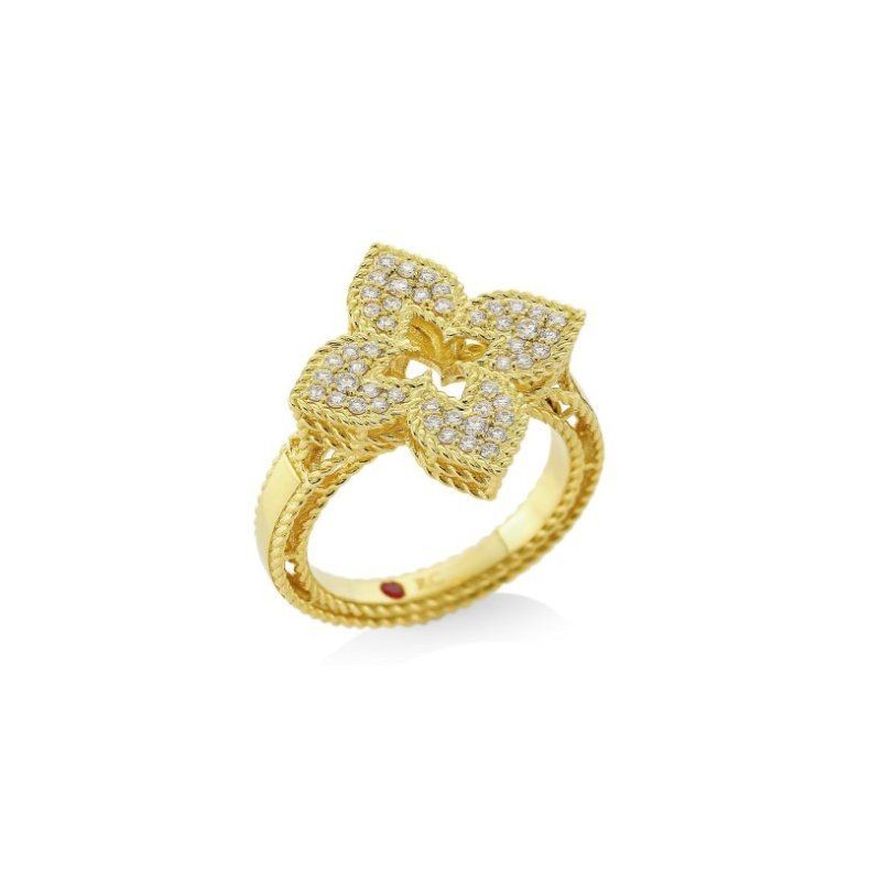 18K Yellow Gold Diamond Venetian Princess Ring 0.30.