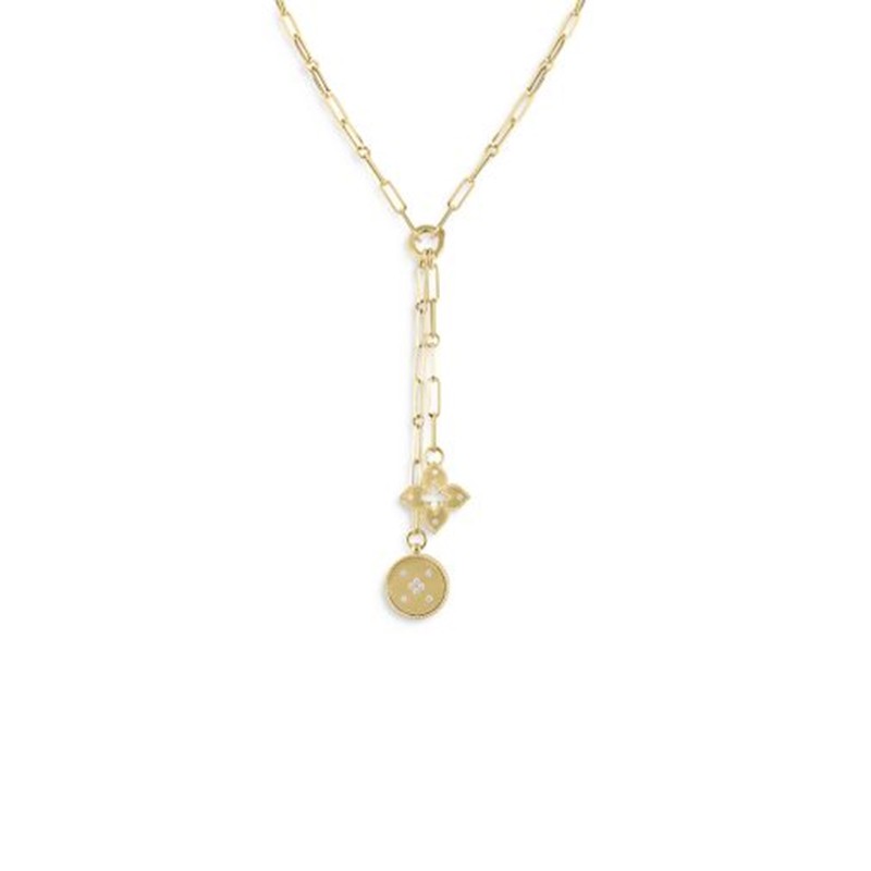 https://www.williambarthman.com/upload/product/18K YELLOW GOLD VENITIAN PRINCESS DOUBLE MEDALION DIAMOND NECKLACE 0.20. 