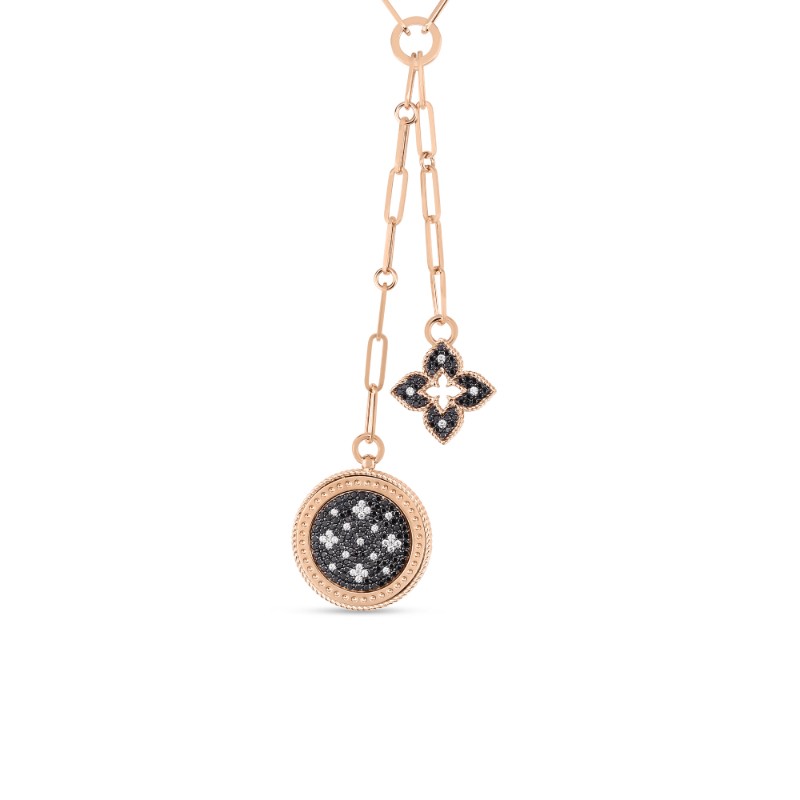 https://www.williambarthman.com/upload/product/ROBERTO COIN 18K ROSE GOLD VENETIAN PRINCESS DOUBLE BLACK AND WHITE DIAMONDS. MEDIUM LENGTH CHAIN
