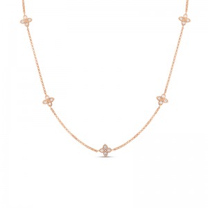 Roberto Coin Rose Gold Diamond Love By The Inch 5 Station NK .22ctw. 
