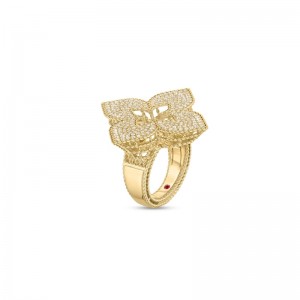 ROBERTO COIN 18K YELLOW GOLD DIAMOND VENETIAN PRINCES RING DIA-1.28. 