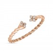 ROBERTO COIN 18K ROSE GOLD DIAMOND BANGLE LOVE IN VERONA DIA 0.63. 