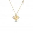 Roberto Coin 18k Yellow Gold Diamond Arabesque Flower Necklace 0.35ctw.