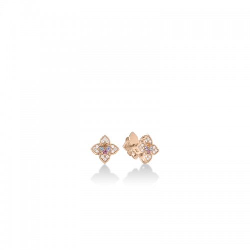 Roberto Coin 18k Yellow Gold VP Carnevale Studs Diamond .12ctw .02 ruby,btop,. citrine,and tanz