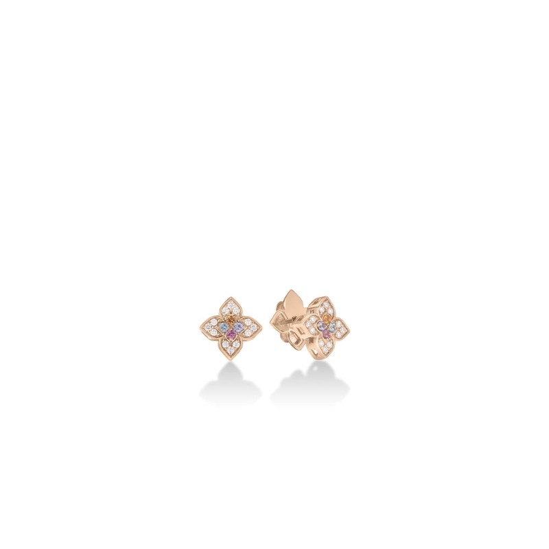 Roberto Coin 18k Yellow Gold VP Carnevale Studs Diamond .12ctw .02 ruby,btop,. citrine,and tanz