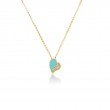 ROBERTO COIN 18K YELLOW GOLD DIAMOND CYAN ENAMEL AMORINO NECKLACE DIA-0.03.