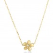 Roberto Coin 18k Yellow Gold Diamond Jasmine Flower Necklace .01ctw. 