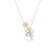 Roberto Coin 18k Yellow Gold Diamond Mother of Pearl Jasmine Flower Neck. Diamond .04ctw  Mother of Pearl .95ctw