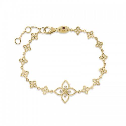 Roberto Coin Yellow Gold Diamond Principessa Bracelet .04ctw. 
