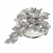 18K WHITE GOLD DIAMOND LEAFS RING 3.11CT.