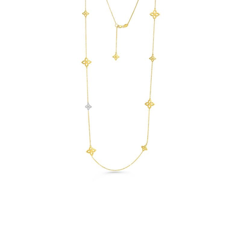 Roberto Coin Diamond Lock Necklace Pendant in Gold