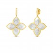 R.COIN 18K ROSE AND WHITE GOLD DIAMOND MOP VENETIAN PRINCESS EARRINGS 1.48DIA,. MOP-23.40