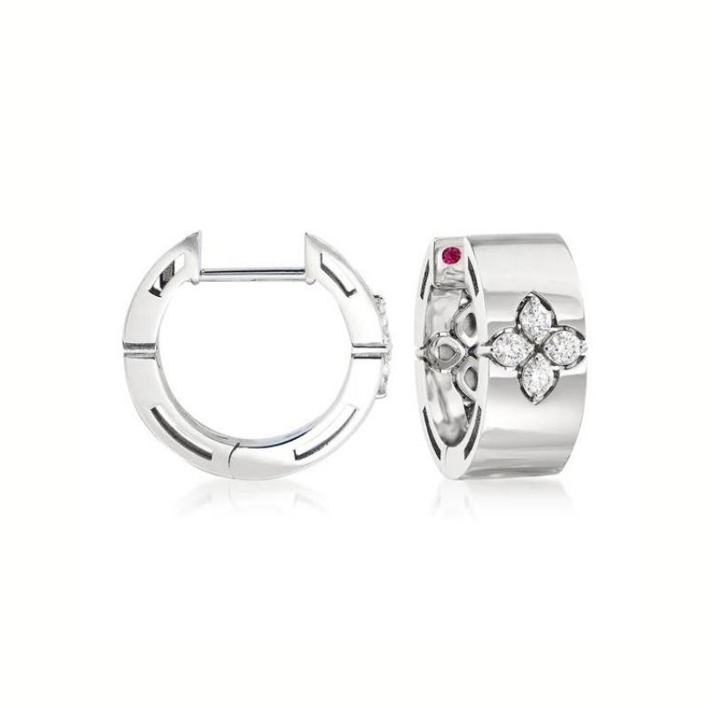 18K WHITE GOLD DIAMOND LOVE IN VERONA EARRINGS 0.16.