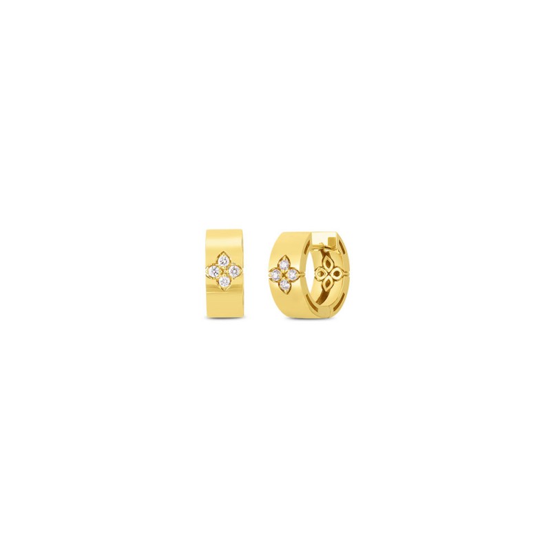 ROBERTO COIN 18K YELLOW GOLD DIAMOND LOVE IN VERONA HUGGIES.