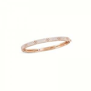Roberto Coin 18k Gold Love In Verona Diamond Pav Bangle