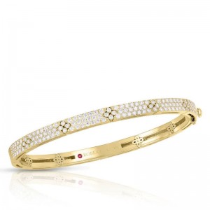 ROBERTO COIN 18K YELLOW GOLD DIAMOND LOVE IN VERONA BANGLE DIA- 1.70CT.