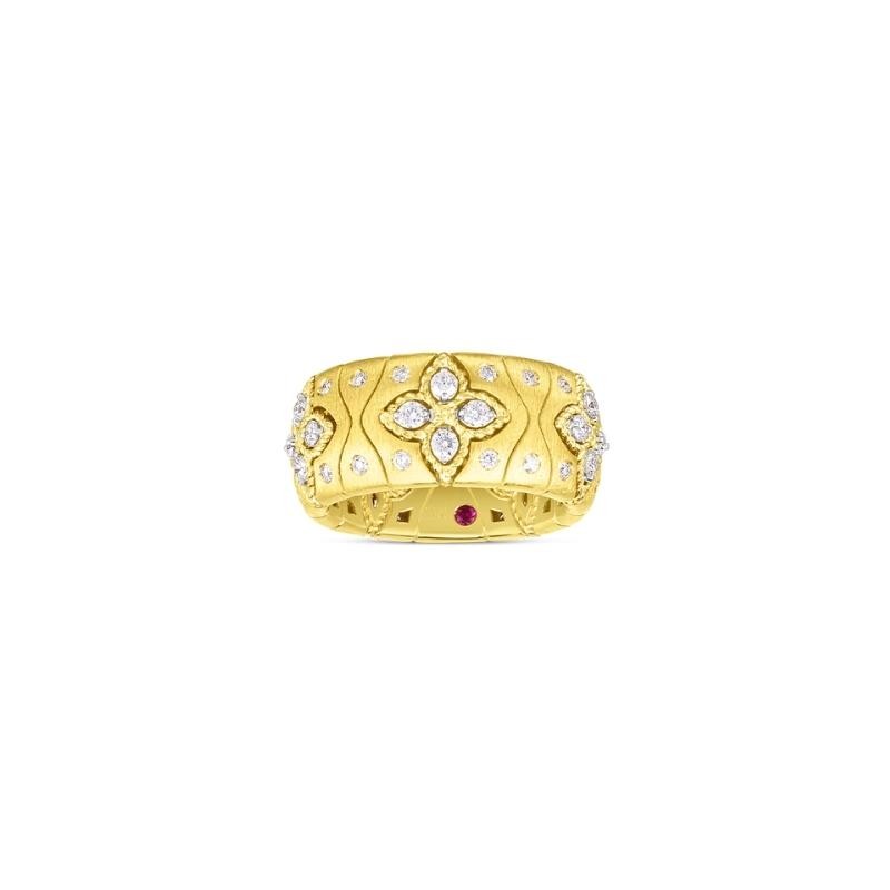ROBERTO COIN 18K ROSE GOLD BLACK AND WHITE DIAMONDS LOVE IN VERONA RING 1.04. 0.15