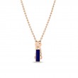 18K ROSE GOLD ART DECO LAPIS/DIA ZIPPER NECK 18IN LAPIS 3.18 DIAMOND .07CTW.