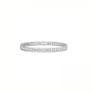 Roberto Coin 18K White Gold and Diamond Large Line Bracelet