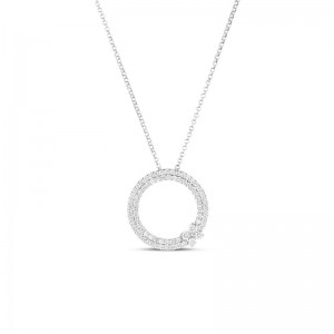 Roberto Coin 18K White Gold Love in Verona Diamond Necklace 0.67ctw. 