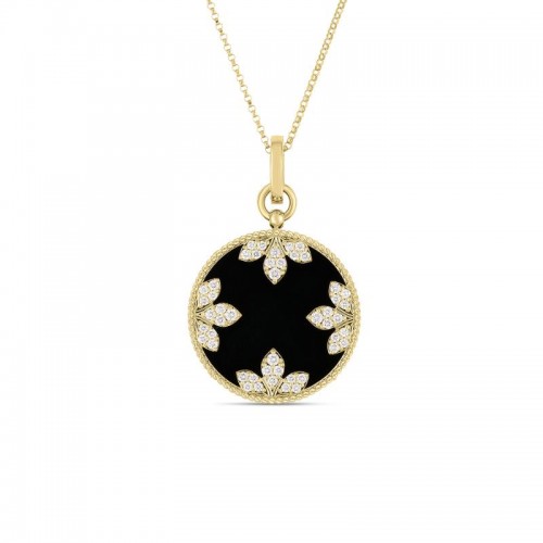 Roberto Coin 18K Yellow Gold Diamond Black Jade 13.34 Diamond .52ctw. 