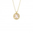 ROBERTO COIN 18K YELLOW GOLD DIAMOND  MOP COLORED MEDALLION PENDAND DIA-0.05. MOP-2.00