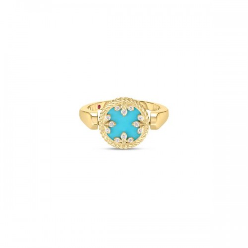 ROBERTO COIN 18K YELLOW GOLD VENETIAN MEDALLION REVERSIBLE RING