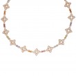 ROBERTO COIN 18K ROSE GOLD VENETIAN PRINCESS CANIVAL DIAMOND BAGUETTE COLOR GEM. STONES NECKLACE DIA-3.50 BTOP-0.69,CITR-0.50,PER-0.65,RUB-0.60 TANZ-0.65