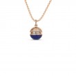 ROBERTO COIN 18K ROSE GOLD DIAMOND BLUE LAPIS MOSAIC BALL NECKLACE BLAP-5.65. DIA-0.17
