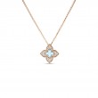 Roberto Coin 18k Rose Gold Diamond Blue Topaz Venetian Princess Necklace. Blue Topaz .75  Dia. .17ctw