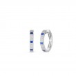 ROBERTO COIN 18K WHITE GOLD DIAMOND AND SAPPHIRE OBELISCO EARRINGS SAPH-0.55. DIA-0.55