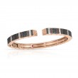 ROBERTO COIN 18K ROSE GOLD WHITE AND BLACK DIAMONDS OBELISCO BANGLE 45X55. DIA-2.35