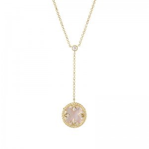 Roberto Coin 18k Yellow Gold Diamond Doublet Plate Gold Mother of Pearl Necklace. 