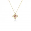 Roberto Coin 18k Yellow Gold Diamond Rubellite Venetian Carnevale Necklace. Diamond .18ctw Ruby .10