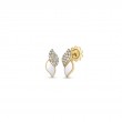 18K YELLOW GOLD SAN MARCO DIAMOND AND WHITE ENAMEL STUD EARRINGS. 0.49 CARAT DIAMONDS