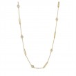 18K YELLOW GOLD DIAMONDS BY THE INCH BAR AND BEZEL STATION NECKLACE. 0.34ctw